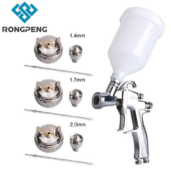 

professional spray guns rongpeng r500 1.4mm 1.7mm 2.0mm nozzle lvlp paint gun 600cc cup gravity feed airbrush for car finish painting