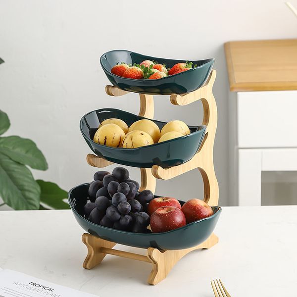 

living room plastic storage container fruit plate garden snack home decoration dish afternoon-tea three-layer cake basket dishes