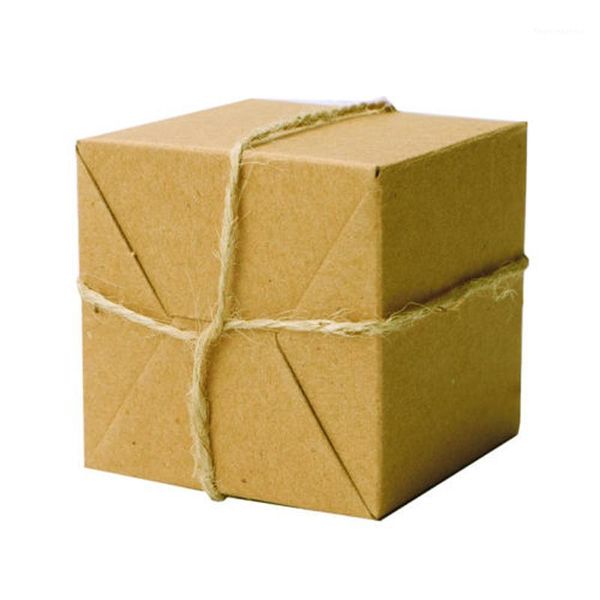 

gift wrap brown kraft paper candy square box wedding favors cookie cardboard 50pc1