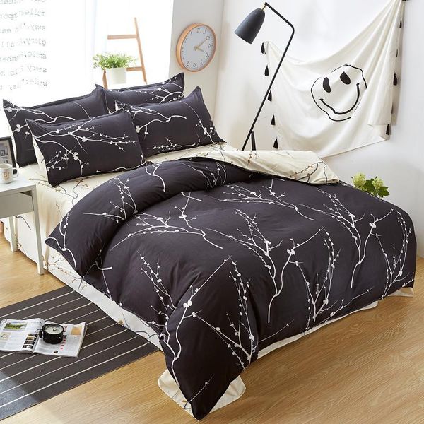 

bedding sets a/b double-sided pattern simple luxury set korean style soft quilt cover flat sheet pillowcases fashion home oceania