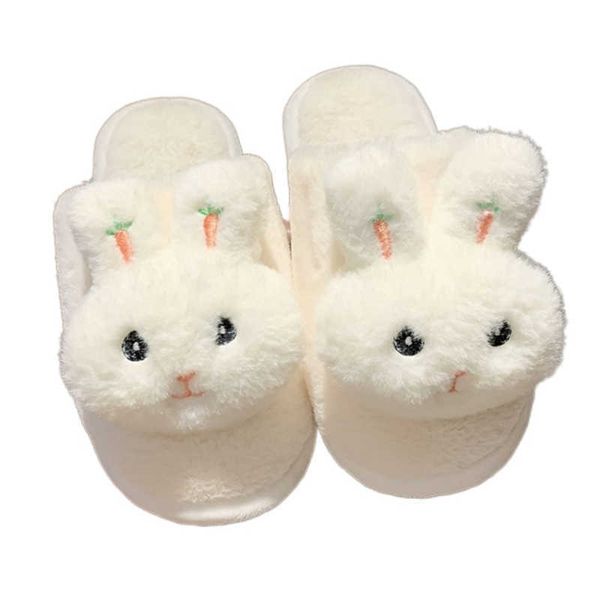 

2021 bunny cute cartoon non-slip bedroom home warm cotton slippers women p0828, Black