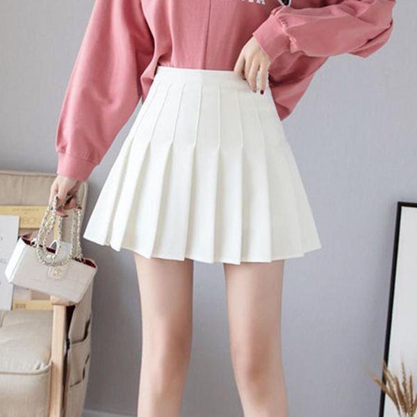 

skirts 2021 spring skirt shorts women high waist mini school short kawaii female pleated summer pink, Black