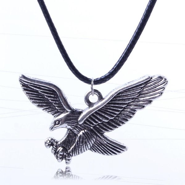 

genuine eagle wings necklaces tortoise elements feminino clavicle chain leather necklaces & pendants statement necklace, Silver
