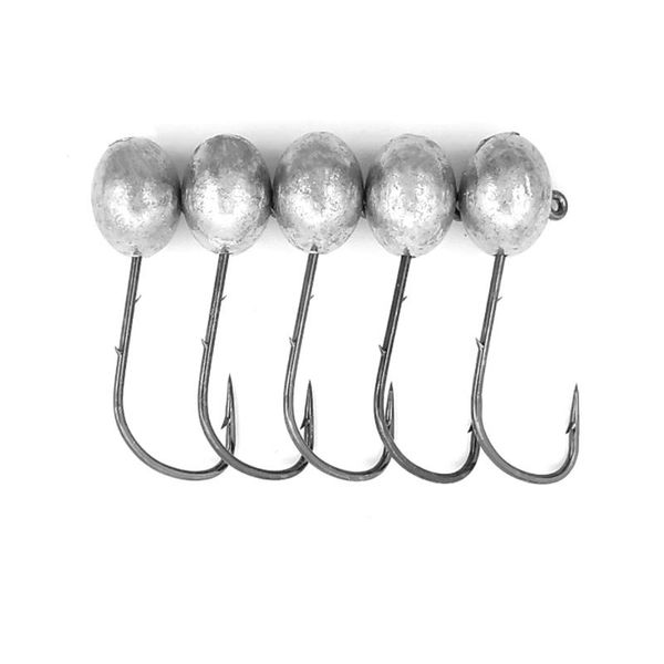 

fishing hooks teukim 10pcs/lot ned head jigs hook 0.6g-7g oval jig ice raft micro tackle