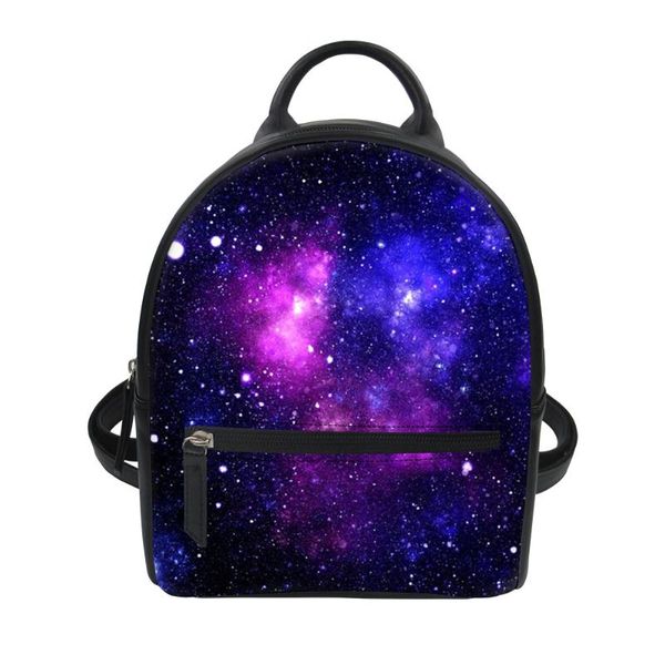 

backpack space nebula women pu leather school bag high capacity travel shoulder female multifunction crossbody 2021