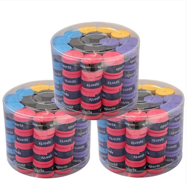

sweatband 60 pieces breathable tennis overgrips tape non-slip badminton racket fishing rod grips, Yellow;black