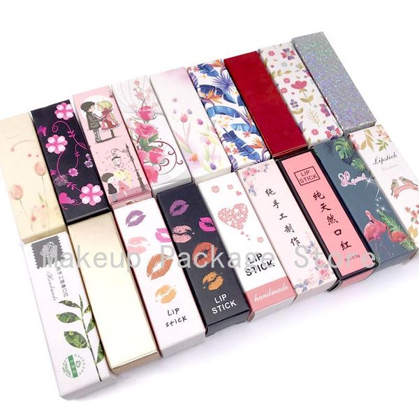 

storage bottles & jars 25*25*85mm 50pcs 100pcs lip tube packaging carton box empty refillable lipstick diy packing