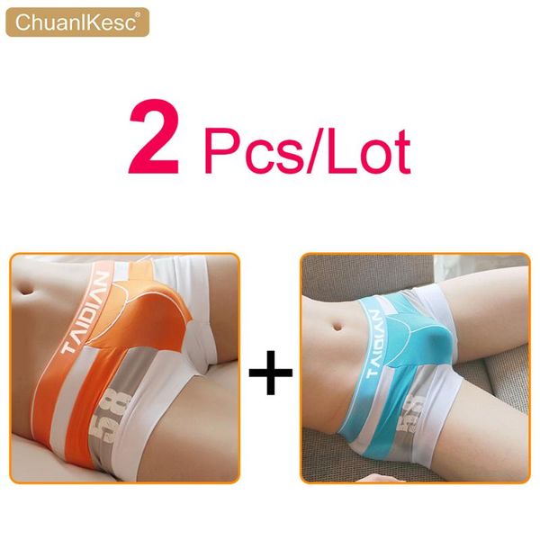 

underpants 2 pcs/lot cotton men's boxers personalized stitching color digital underwear comfortable fast dry running shorts, Black;white