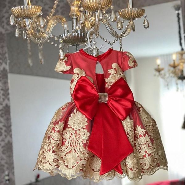 

girl's dresses girl princess dress tulle lace long dressÂ baby birthday party floral bow kids toddler baby formal clothes, Red;yellow