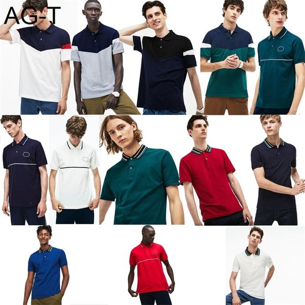 

crocodile polo shirt men designer polo shirts 100% cotton france brand men's fashion summer short-sleeved polo shirt casual men polos, White;black