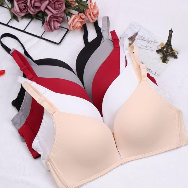 

bras thin smooth push up bra women seamless padded breathable backless plunge intimates female bh underwear bralette 2021, Red;black
