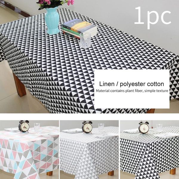

table cloth cotton linen geometric print indoor outdoor rectangle tablecloth kitchen home decor dustproof dining room el wedding picnic
