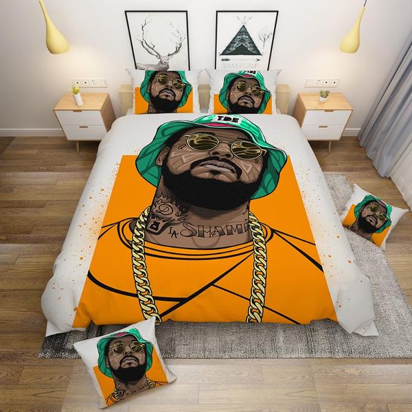 

bedding sets black hip hop printed set fashion duvet cover 240Ã220 soft fabric personality quilt covers pillowcase 3pcs for home