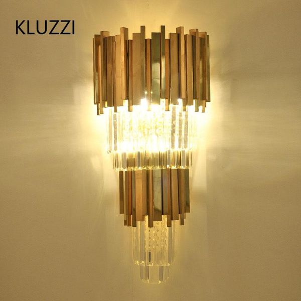 

wall lamp 2021 modern luxury gold crystal led light for living room bedroom sconce fixture