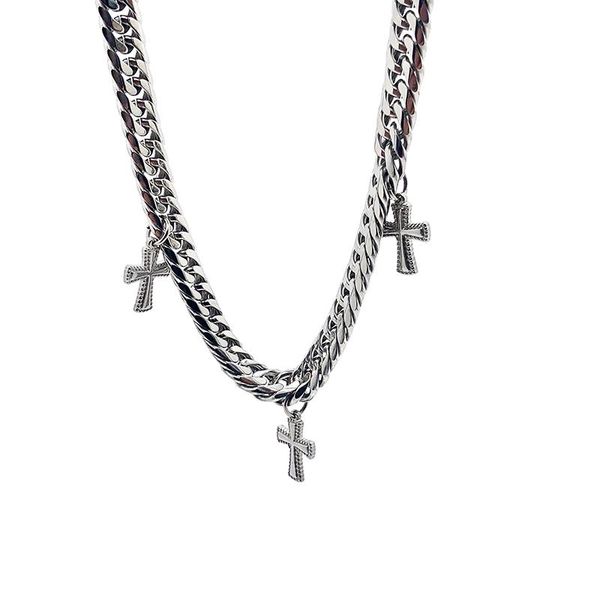 

chokers [ready stock] fashion cool hip hop titanium steel cuba cross man and wuman necklace, Golden;silver