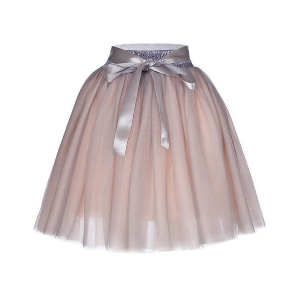

7 layers 65cm women skirt ball gown long princess mix colors tutu tulle skirts fashion lolita summer saias femininas faldas, Black