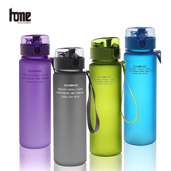 Wasserflasche Sport Trinkgeschirr Kunststoff Fahrrad Outdoor Kind BPA-frei Tragbare auslaufsichere Camping-Kürbis-Wasserflasche 211122