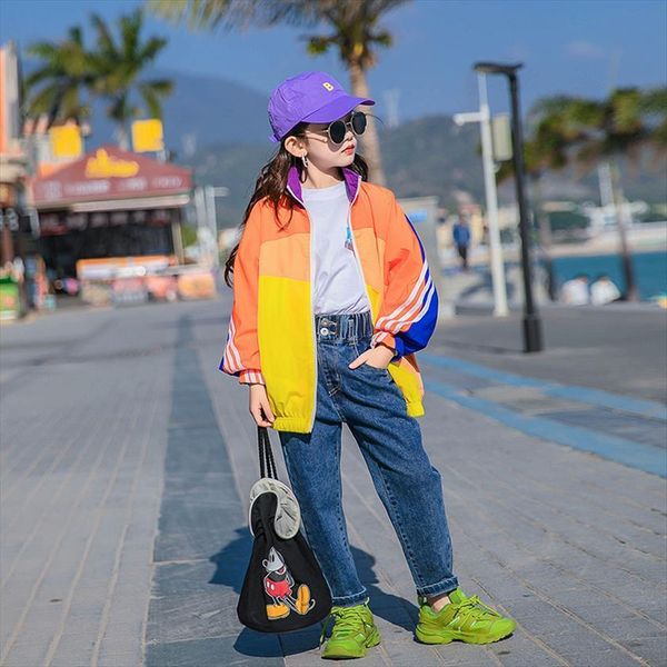 

girls orange jackets 8 10 12 years oversize fashion spring autumn coat, Blue;gray