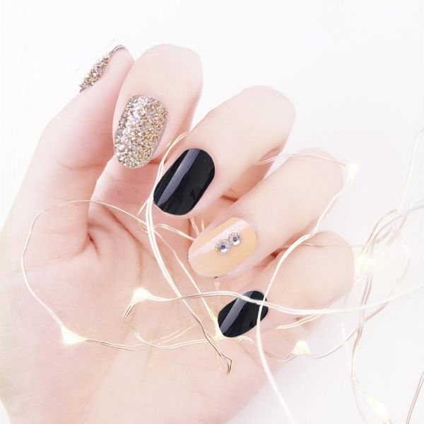 

pcs short false nails fake press on nail square matte 4 boxes, Red;gold