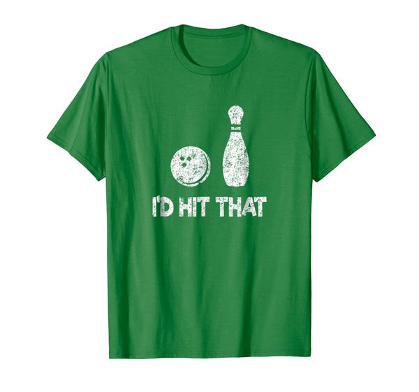 

i'd hit that funny bowling, bowler gift distressed t-shirt, White;black