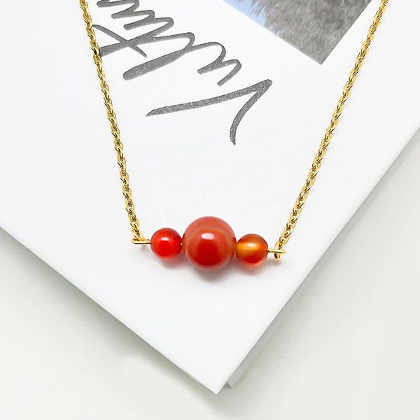 

pendant necklaces 2021 trend simple bohemian natural stone bead chain necklace for women fashion sweet party banquet jewelry, Silver