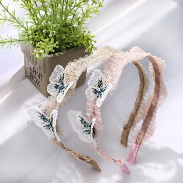 

hair accessories headband hairband for women girl korean yarn accordion butterfly fashion fresh sweet head wrap wholesale