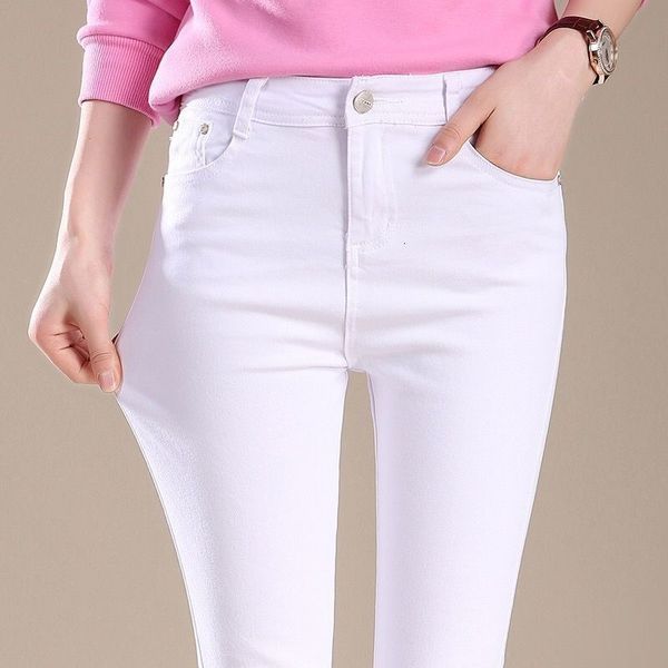 

women's jeans spring summer 2021 high waist stretch hip slim fit skinny washed elastic pencil pants female trousers xaeh, Blue