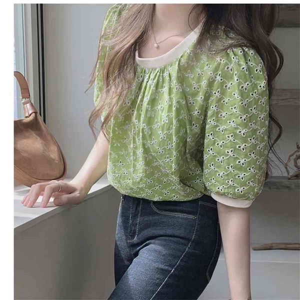 

women's knits & tees new s blouse summer femme spring shirt white short sleeve cotton girls plus size blusas solid loose jmrt