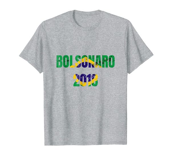 

bolsonaro 2018 para presidente brasil distressed t-shirt, White;black