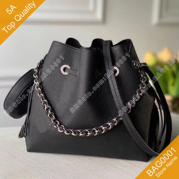 

5a bucket bag hollow-carved leather chain round coin purse drawstring cross body shoulder with box b079 (57070 57201 57068) bag0001