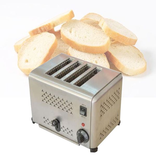 4-Scheiben-Edelstahl-Toaster, schnell aufheizender Brotbackofen, multifunktionaler Haushalts-Frühstücksbereiter, 1500 W