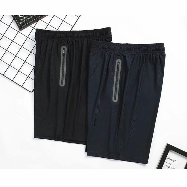 

running shorts 2021 summer breathable quick-drying ice silk men's five-point pants fitness track and field training sports, Black;blue