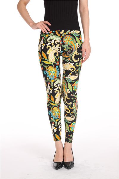 

leggings fashion 9039 super soft black bottom color cashew blossom camouflage classic capris yiwu women's pants