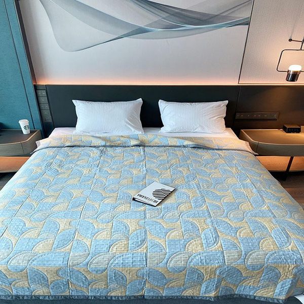 

comforters & sets 2021 summer quilt naked sleeping cotton gauze breathable moisture absorption jacquard blanket