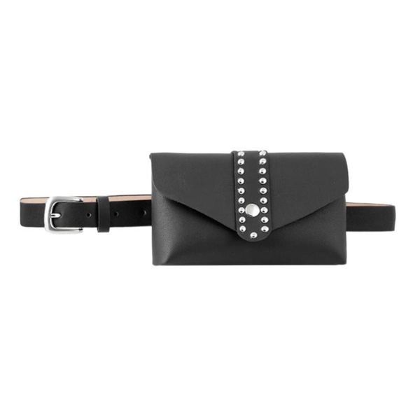 

waist bags fashion small solid color for girls fanny belt packs women casual pu leather wild rivet chest pouch shoulder