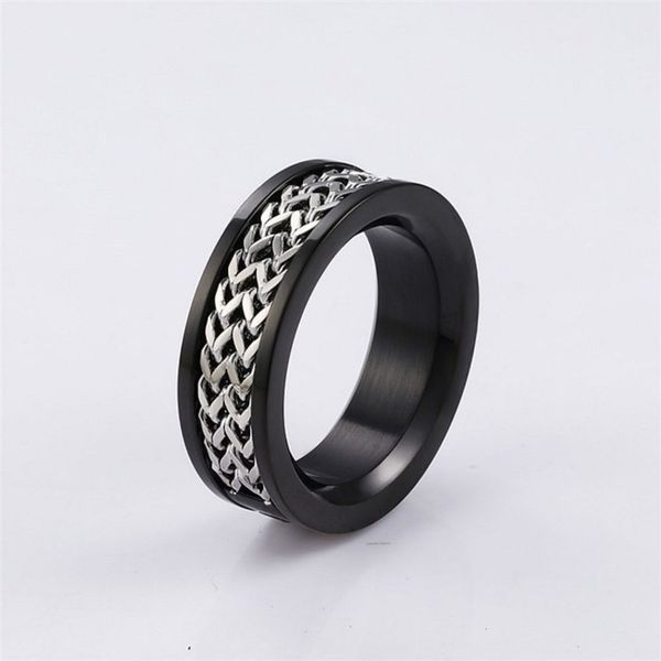 

selling stainless fashion hand decoration men's titanium steel ring black pin
