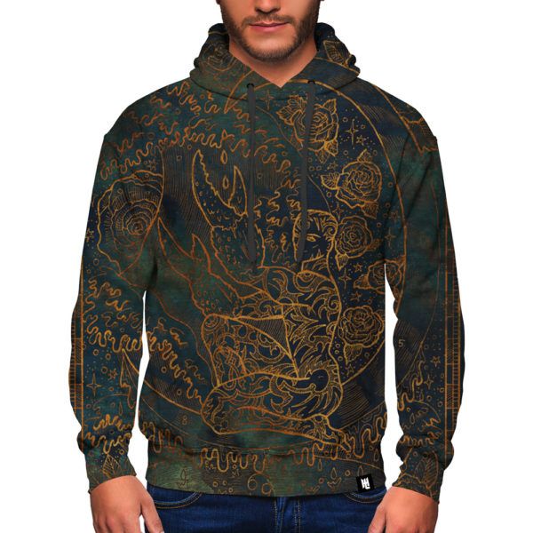 

cancer design pattern men s 3d printing hoodie visual impact party punk gothic round neck american sweatshirt hoodie, Black