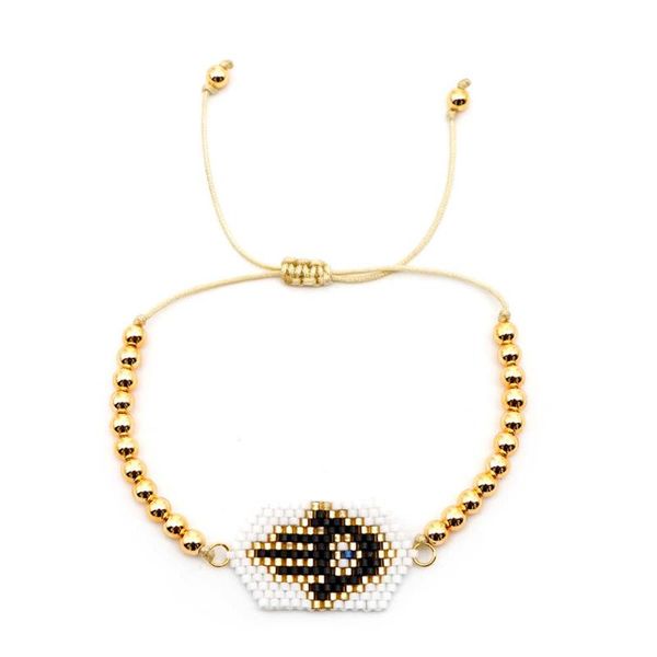 

charm bracelets go2boho miyuki evil eye for women bracelet jewelry hamsa hand bijoux japan gold plate plastic beads couples gift 2021, Golden;silver