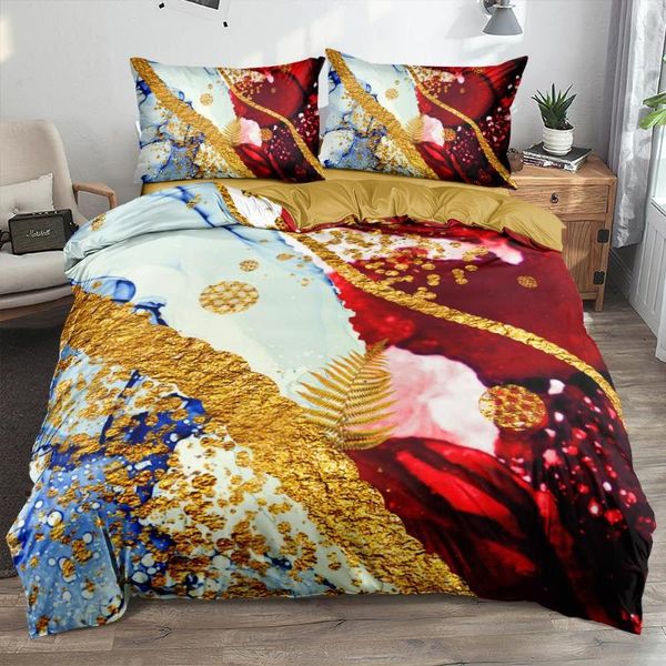 

modern marble quilt cover set bedding sets comforter covers pillowcase 3-piece duvet bed linen full 140x200 for home