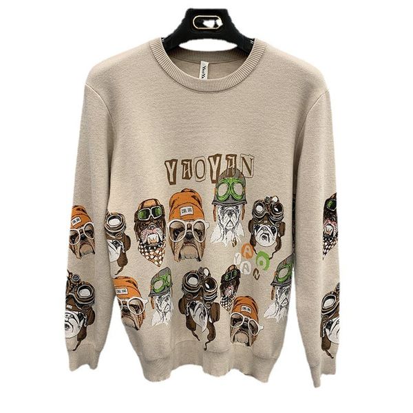 

men's sweaters casual cartoon sweater, winter classic glasses, asian oversized drake # a2132021, White;black