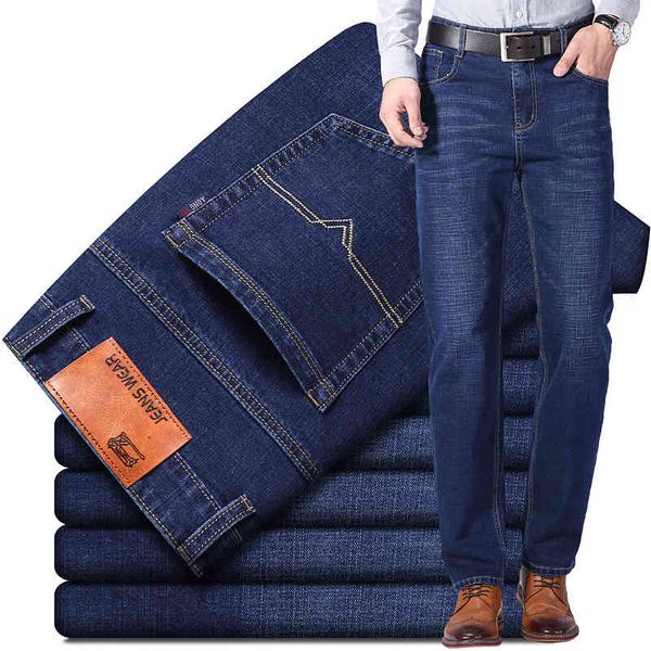 

men's jeans and autumn casual loose straight spring 2021 pants trendy men, Blue