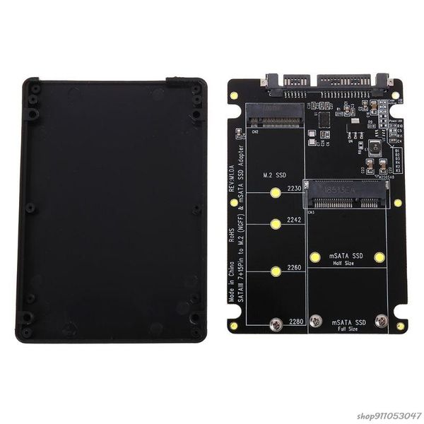 

computer cables & connectors 2 in 1 m.2 b+m key mini pci-e or msata ssd to sata iii adapter card for full ssd/ 2230/2242/2260/22x80 m2 ma20
