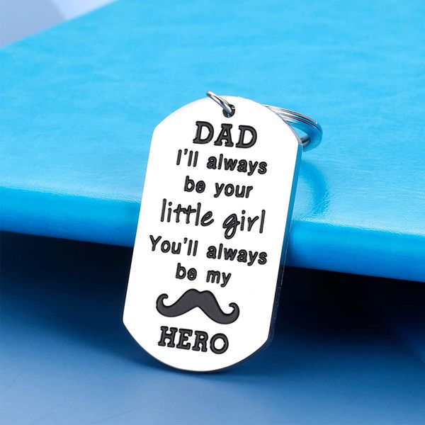 

10pieces/lot dad keychain gift for father dad daddy papa stepdad father in law fathers day gift birthday present from daughter to dad him, Silver