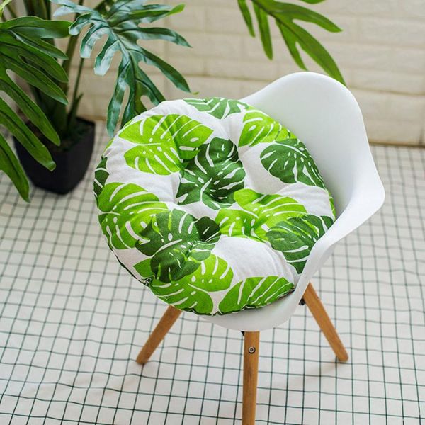 

cushion/decorative pillow plant print anti-skid cotton chair cushion tatami seat pad soft office cushions car sit mat winter throw pillow#j