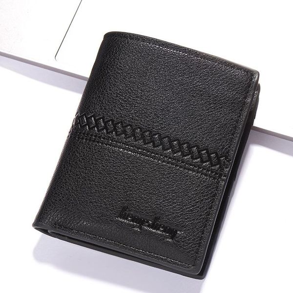 

men's wallet made of leather short portafoglio uomo three fold black and coffee card holder for men pocket zipper purse wallets, Red;black