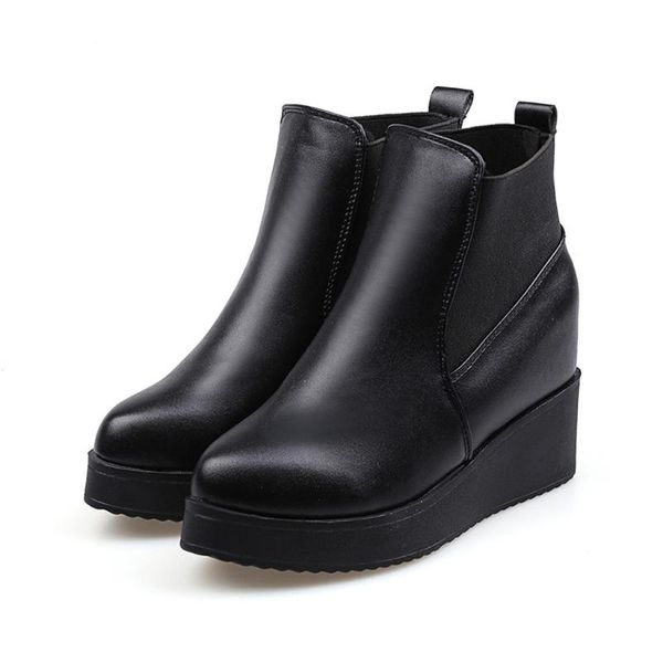 

boots wedges ankle platform 2121 nice wedge heels winter shoes woman autumn for women, Black