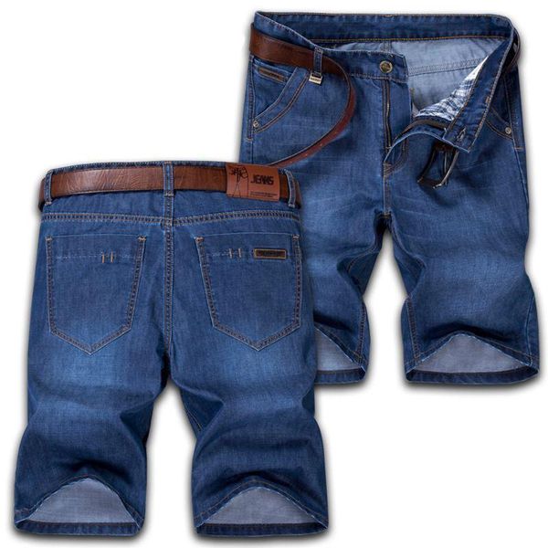 

men's jeans summer pure color shorts 7 minutes of outdoor jogging business office mountaineering travel casual, Blue