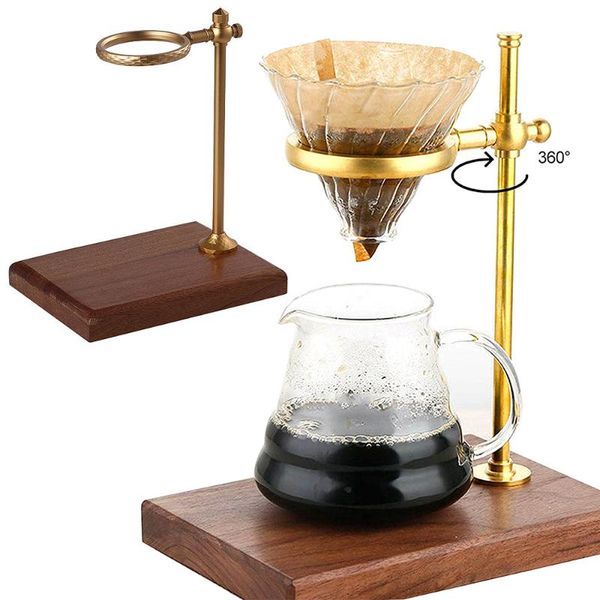 

coffee filters adjustable hand brewedcoffee maker stand vintage wooden brewing pots base pour over manual kettle dripper