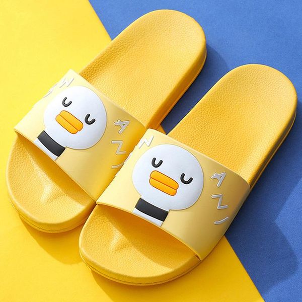 

summer slippers women cute duck beach slides non-slip flip flops home indoor shoes woman, Black