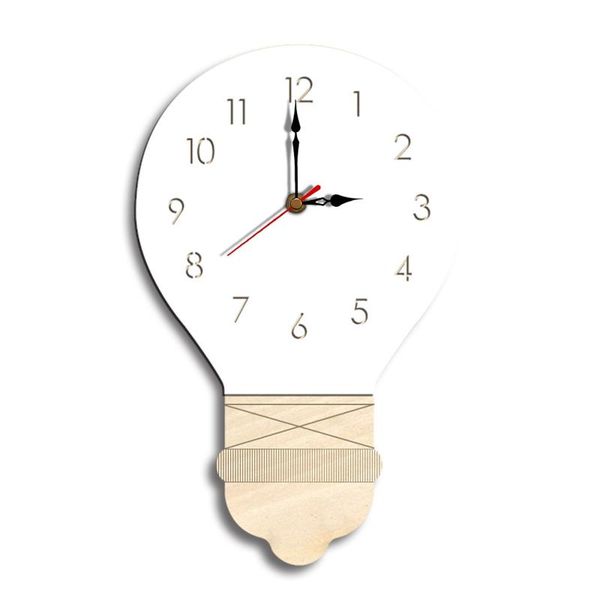 

wall clocks room decoration digital clock nordic style light bulb home life mute